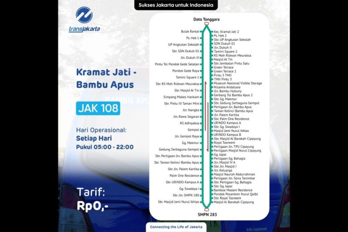 TransJakarta ajak masyarakat jajal angkot Kramatjati-Bambu Apus