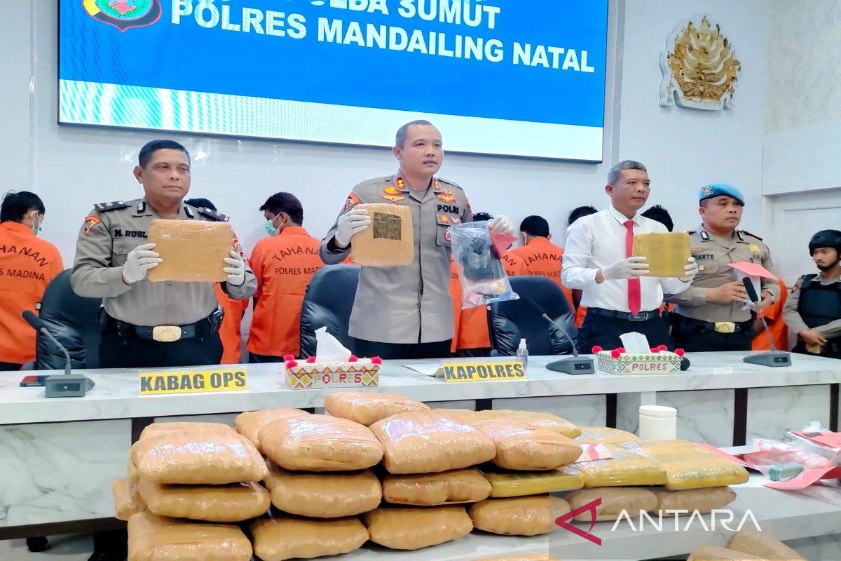 Dalam sepekan, Polres Madina tangkap 32 pelaku kasus narkoba