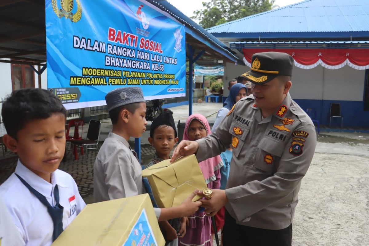 Kapolres Langkat sampaikan batuan HUT Korlantas