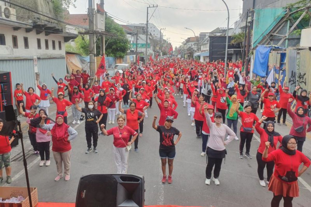 Ribuan masyarakat Yogyakarta antusias Ikuti senam Sicita bersama PDIP