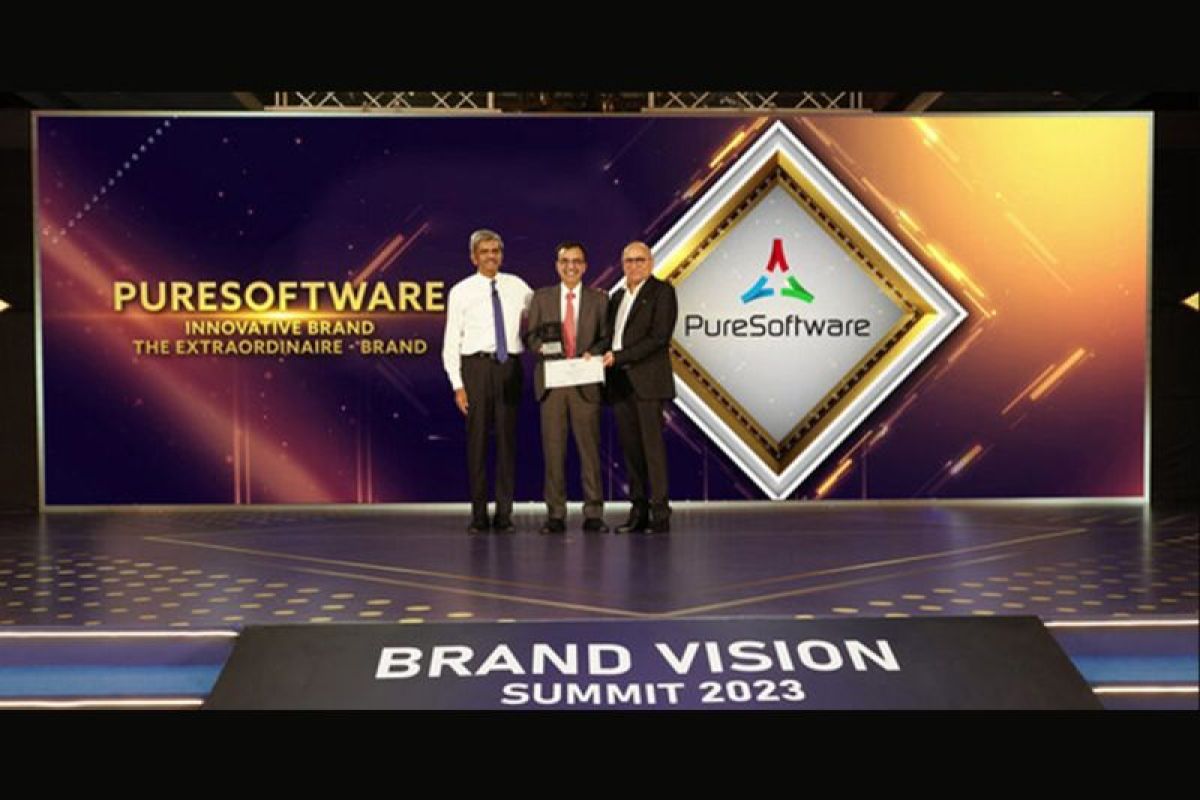 PureSoftware memenangkan Penghargaan 'The Extraordinaire - Innovative Brand' di 7th Brand Vision Summit, Mumbai