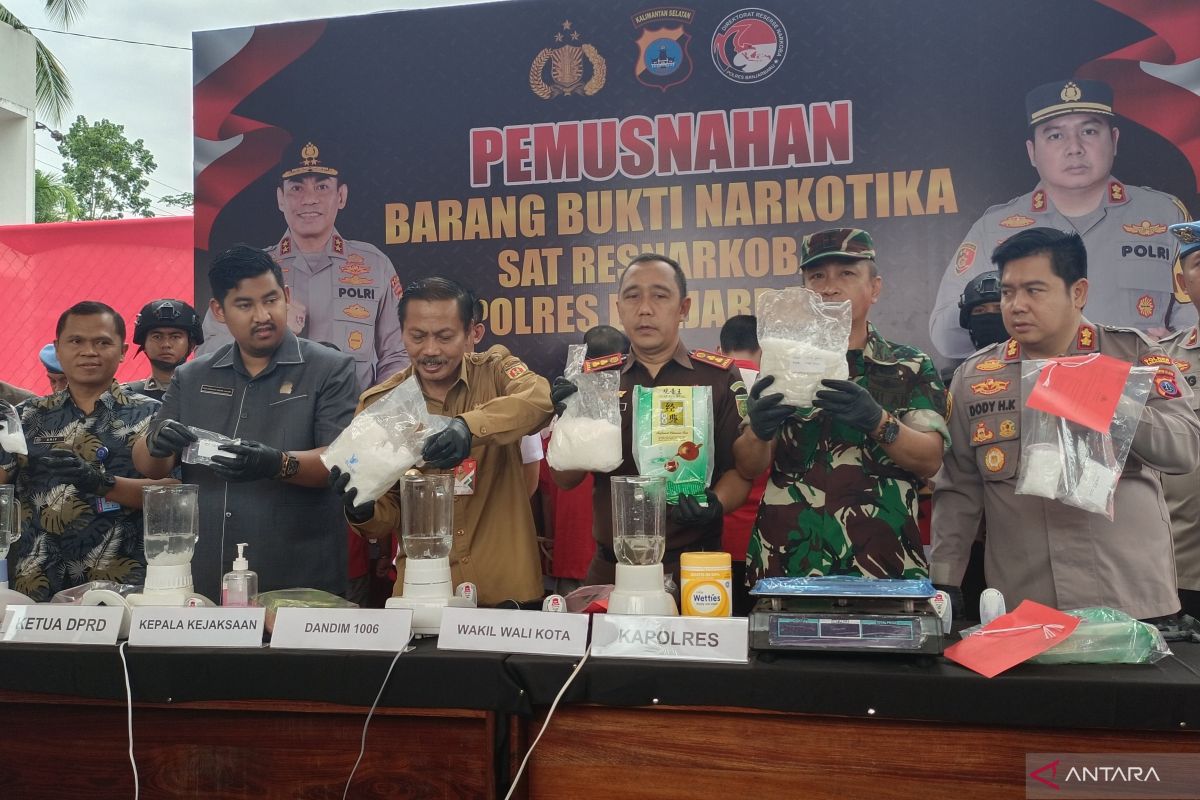 Polres Banjarbaru musnahkan sabu-sabu 3,8 kilogram senilai Rp6 miliar
