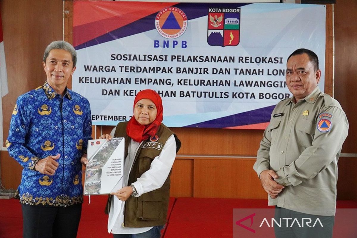 BNPB sosialisasi relokasi pemukiman 40 KK warga terdampak banjir Bogor Selatan