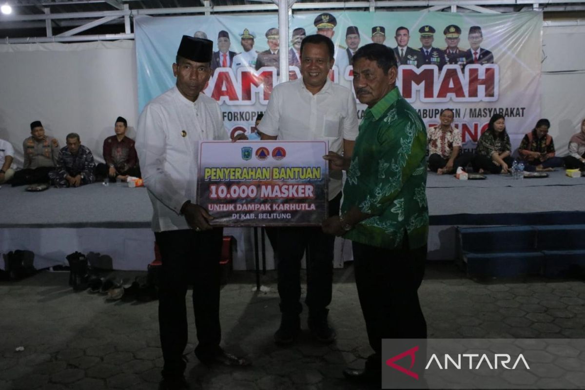 Bangka Belitung bagikan 10.000 masker antisipasi dampak karhutla di Belitung