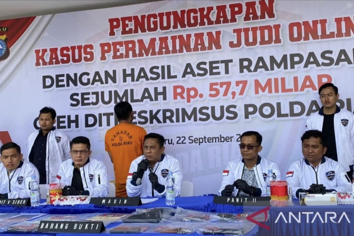 Rp57,7 miliar aset afiliator judi online di Pekanbaru disita