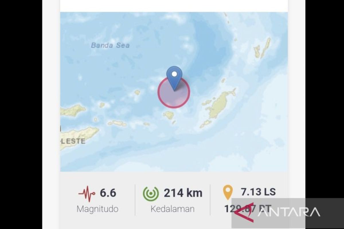 Gempa magnitudo 6,6 guncang Tanibar Maluku