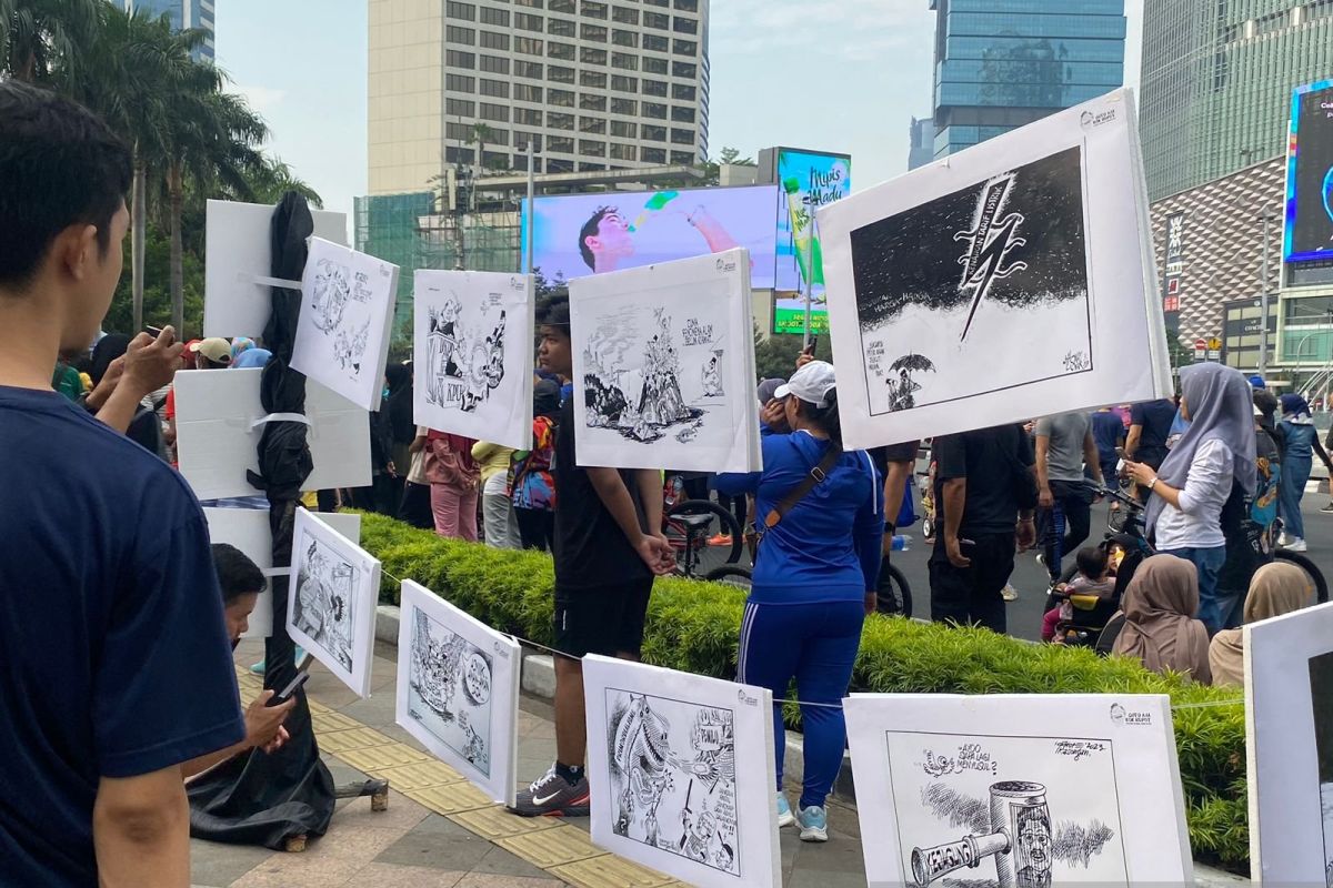 Polri selenggarakan pameran karikatur Pemilu 2024