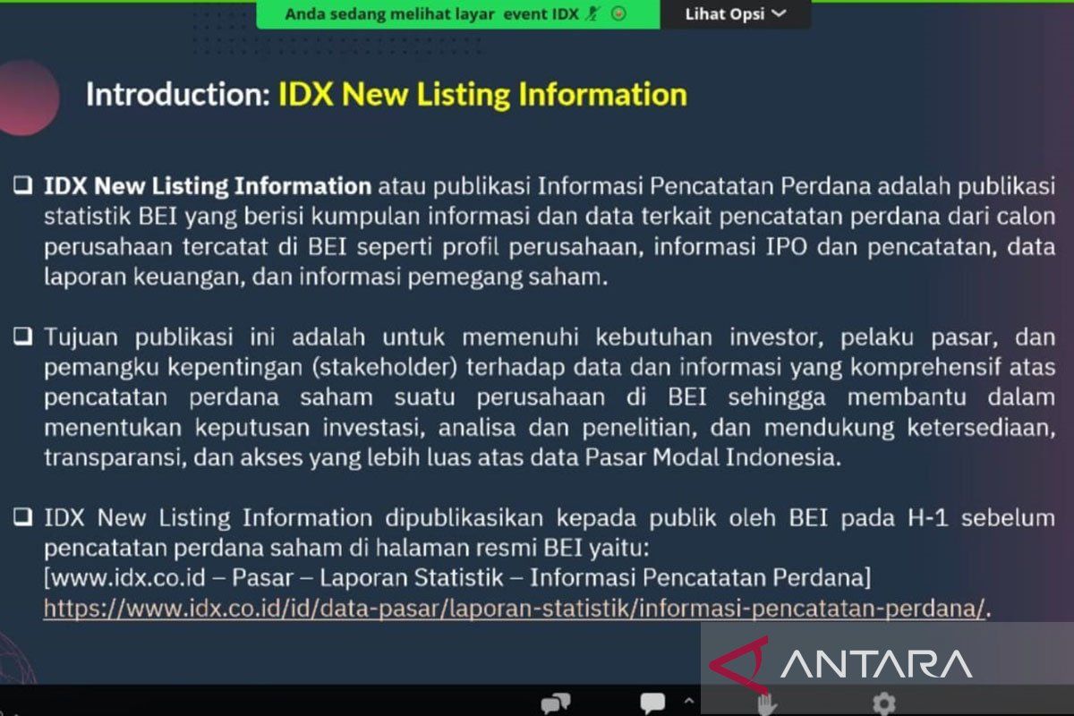 BEI catat 28 perusahaan antre IPO, mayoritas aset skala menengah