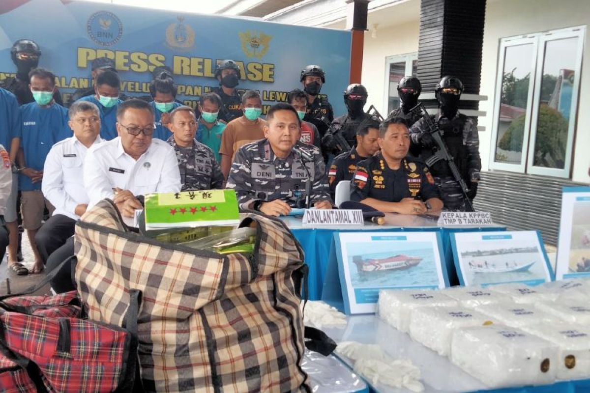 Lantamal XIII Tarakan Menggagalkan Penyelundupan 15,3 Kilogram Sabu