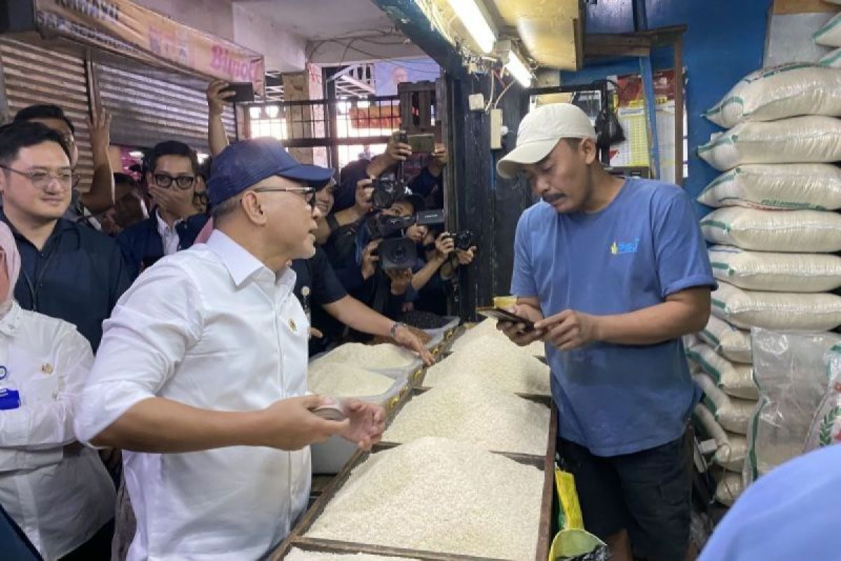 Mendag Zulkifli Hasan tinjau harga bahan pokok di Pasar Sederhana Bandung