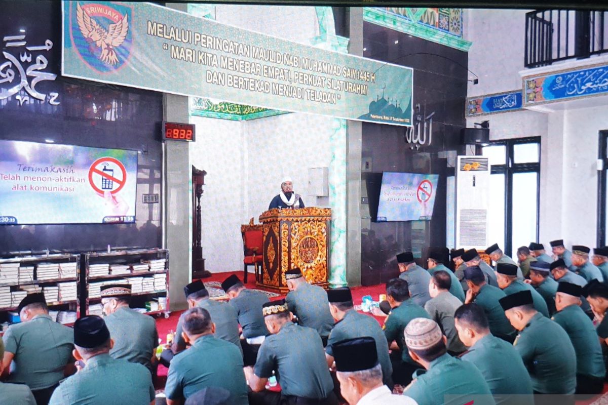 Prajurit-PNS Kodam Sriwijaya peringati Maulid Nabi Muhammad