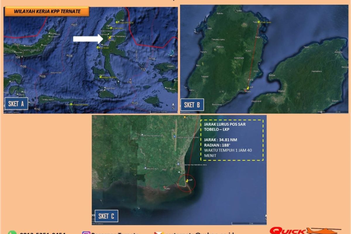Basarnas Ternate cari nelayan hilang di perairan Halmahera Utara