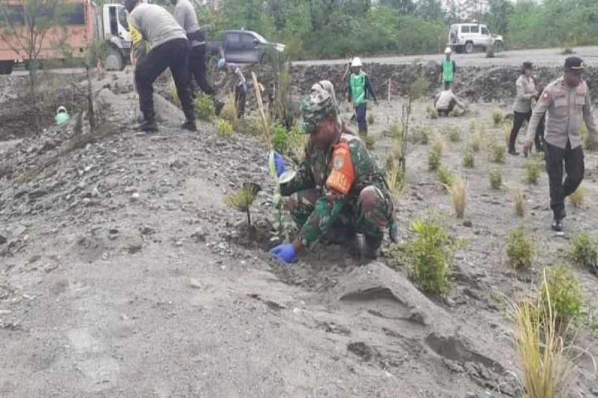 TNI bantu penghijauan tanam pohon di Kabupaten Mimika