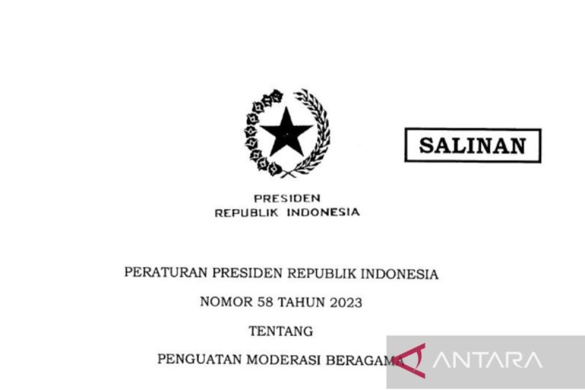 Presiden Jokowi terbitkan Perpres No 58 Tahun 2023 tentang Moderasi Beragama