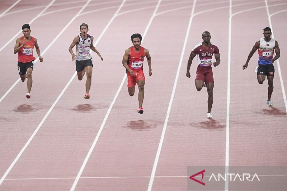 Asian games; Pelari Zohri lolos ke final lari 100 meter putra