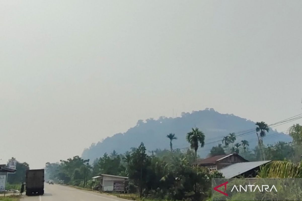 Kabupaten Dharmasraya, Sumatera Barat diselimuti kabut asap kiriman