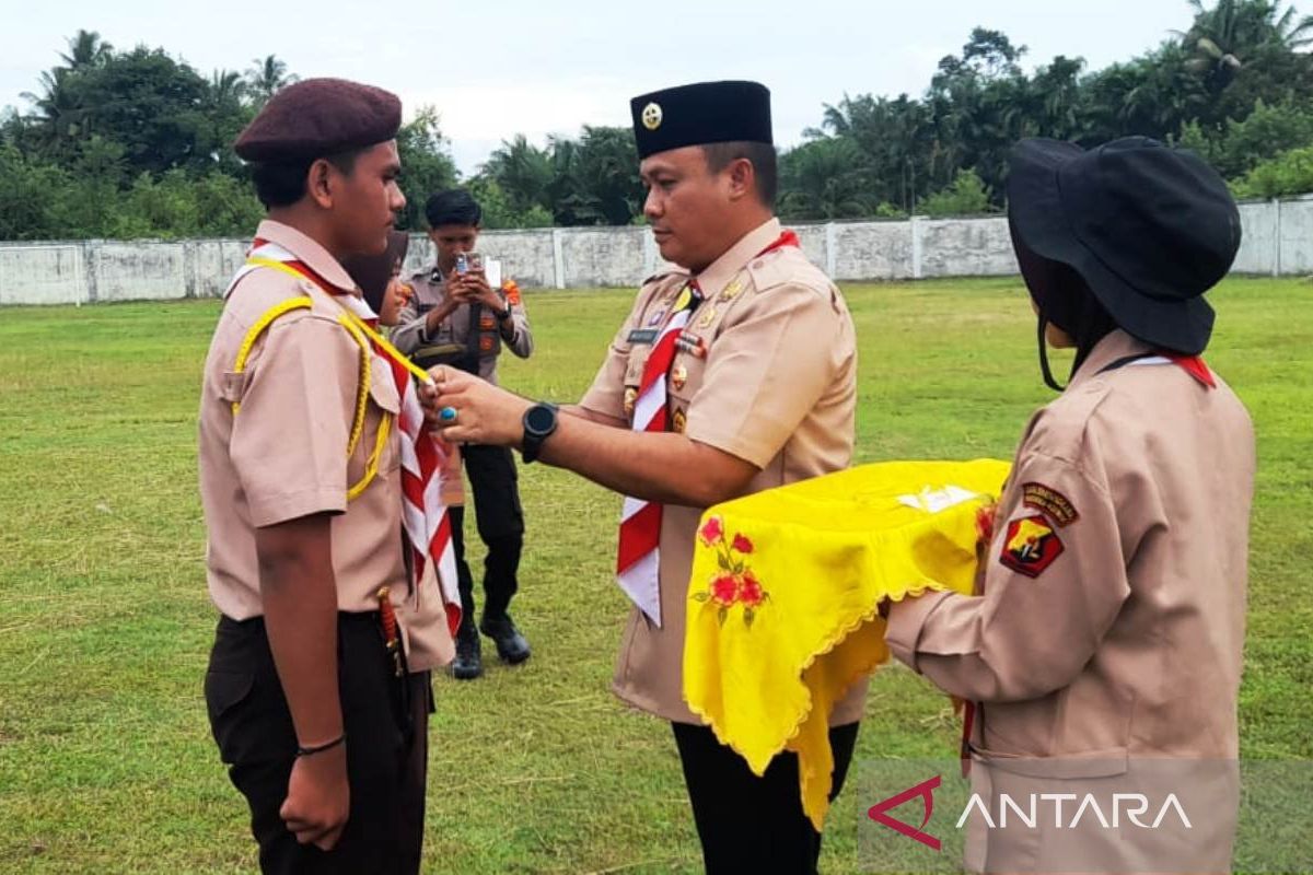 Polres Aceh Barat bina ideologi Pancasila bagi generasi muda lewat Pramuka