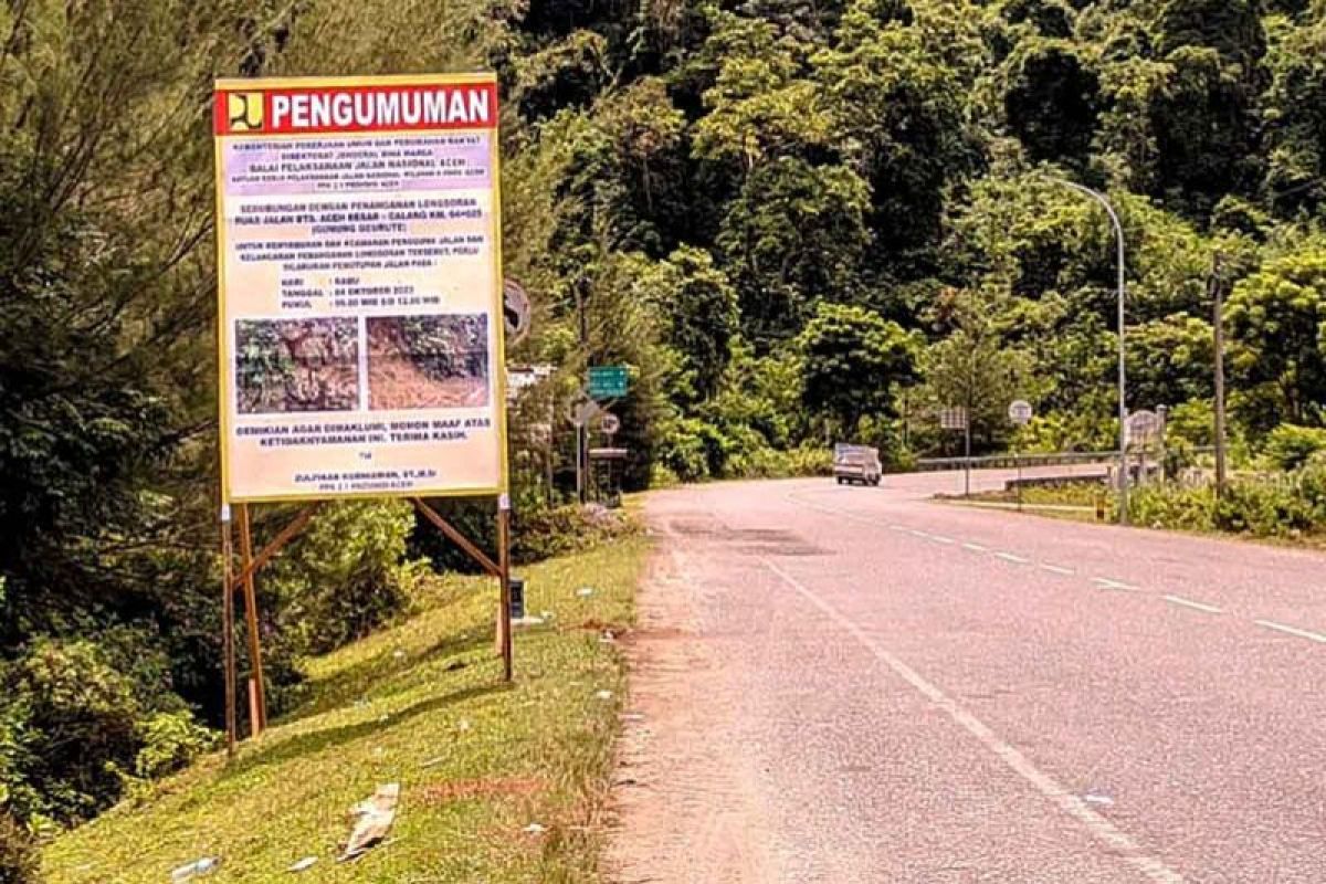 Lalu lintas Gunung Geurutee Aceh Jaya ditutup sementara 4 Oktober untuk penanganan longsor