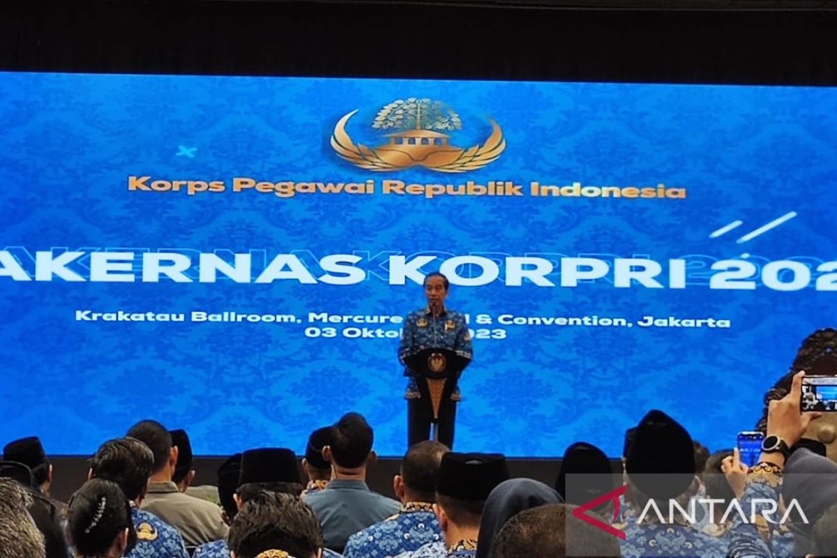 Jokowi: Anggota Korpri 4,4 juta orang jadi kekuatan penentu kemajuan 