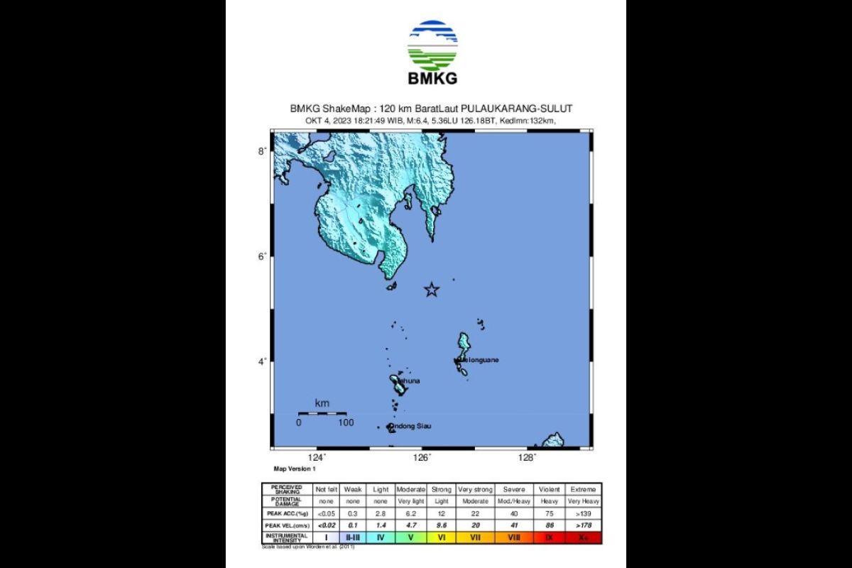 Gempabumi M 6,4 Kepulauan Talaud dipicu deformasi Lempeng Laut Filipina