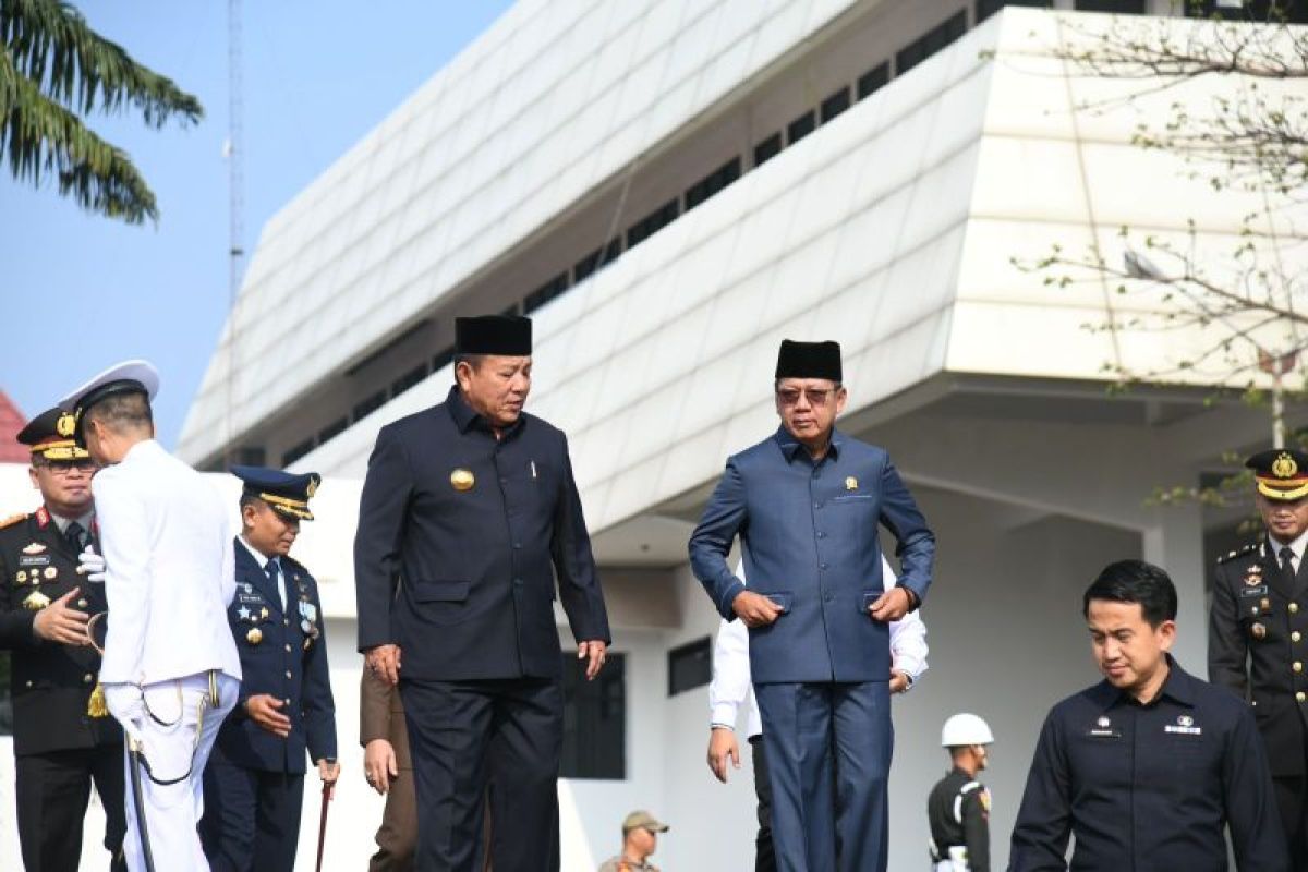 Ketua DPRD Lampung hadiri perayaan HUT TNI di Lapangan Korpri