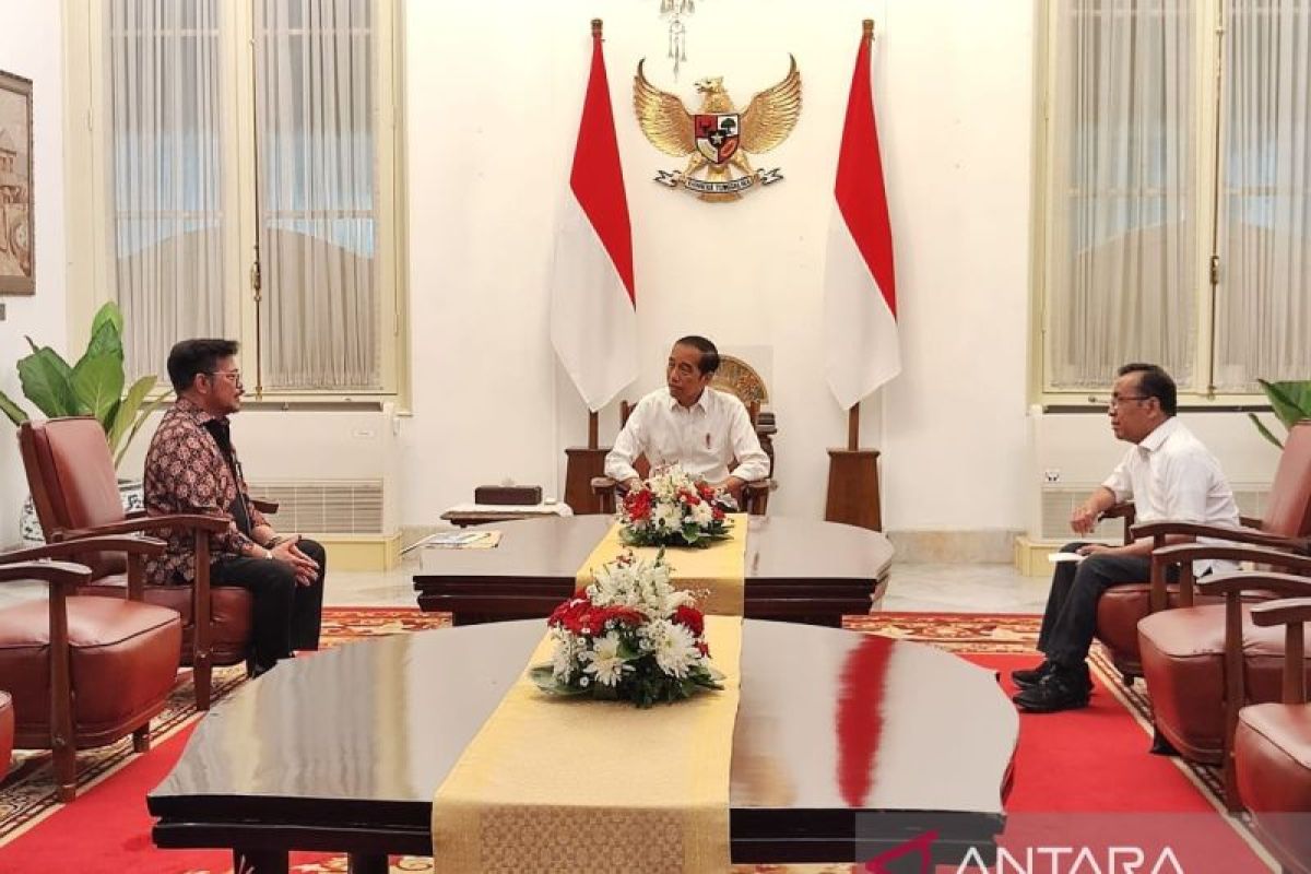Presiden Jokowi terima kedatangan Syahrul Yasin Limpo di Istana Merdeka