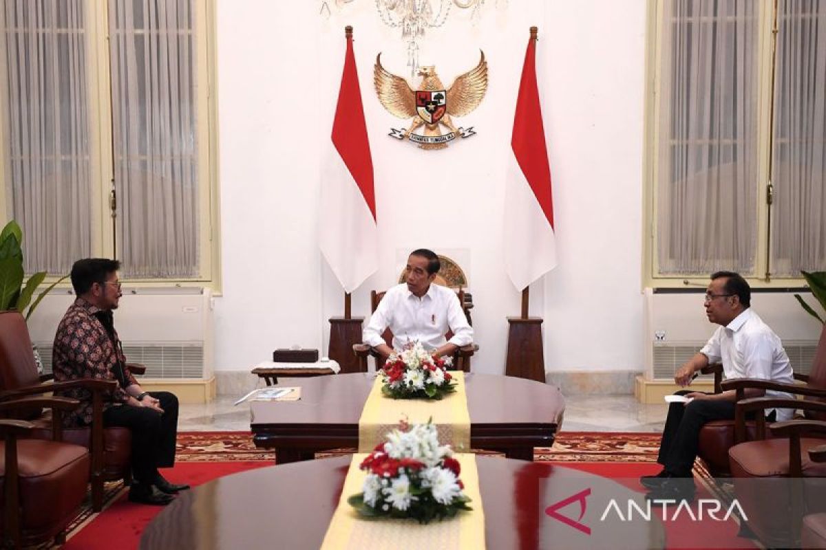 Jokowi terima kedatangan SYL di Istana Merdeka