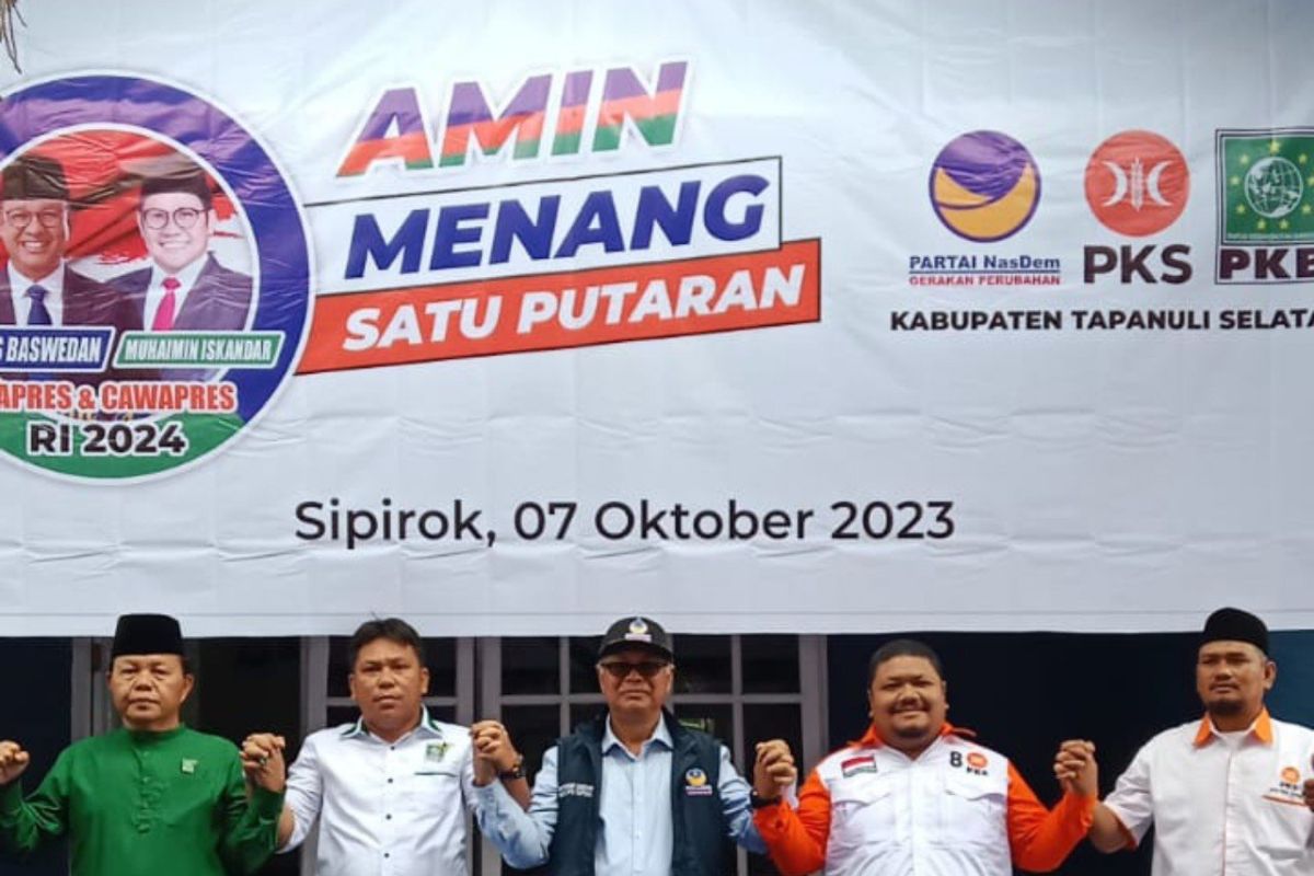 PKB, NasDem, PKS Tapsel deklarasi menangkan AMIN di Pemilu 2024