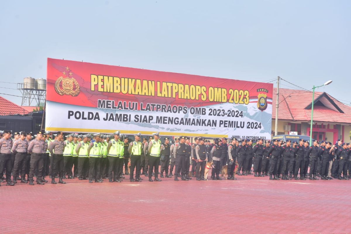 Polda Jambi gelar apel Lat Pra OPS Mantap Brata 2023-2024