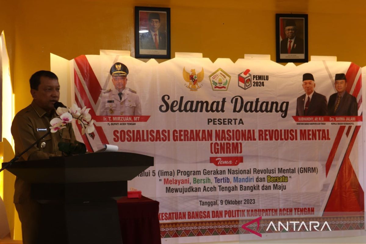Pj Bupati Aceh Tengah sosialisasi gerakan nasional revolusi mental