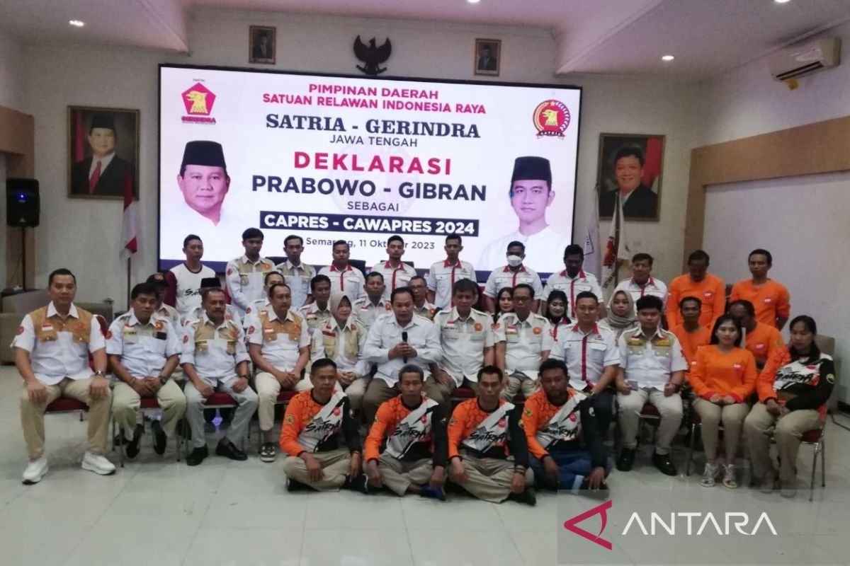 Satria Jateng deklarasikan dukungan untuk Prabowo-Gibran