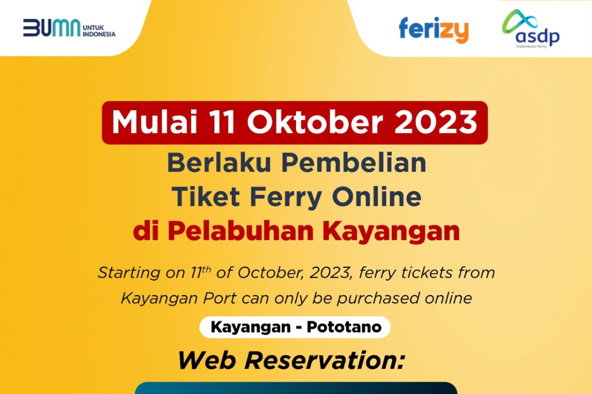 ASDP terapkan reservasi tiket online di Pelabuhan Kayangan dan Pototano