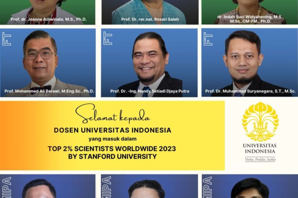 Peneliti UI masuk top dua persen Scientist Worldwide 2023