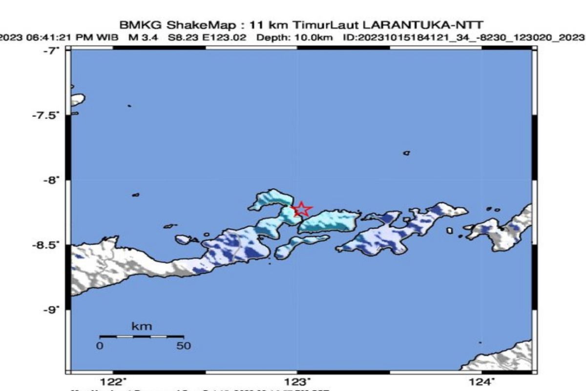 Gempa tektonik guncang Larantuka