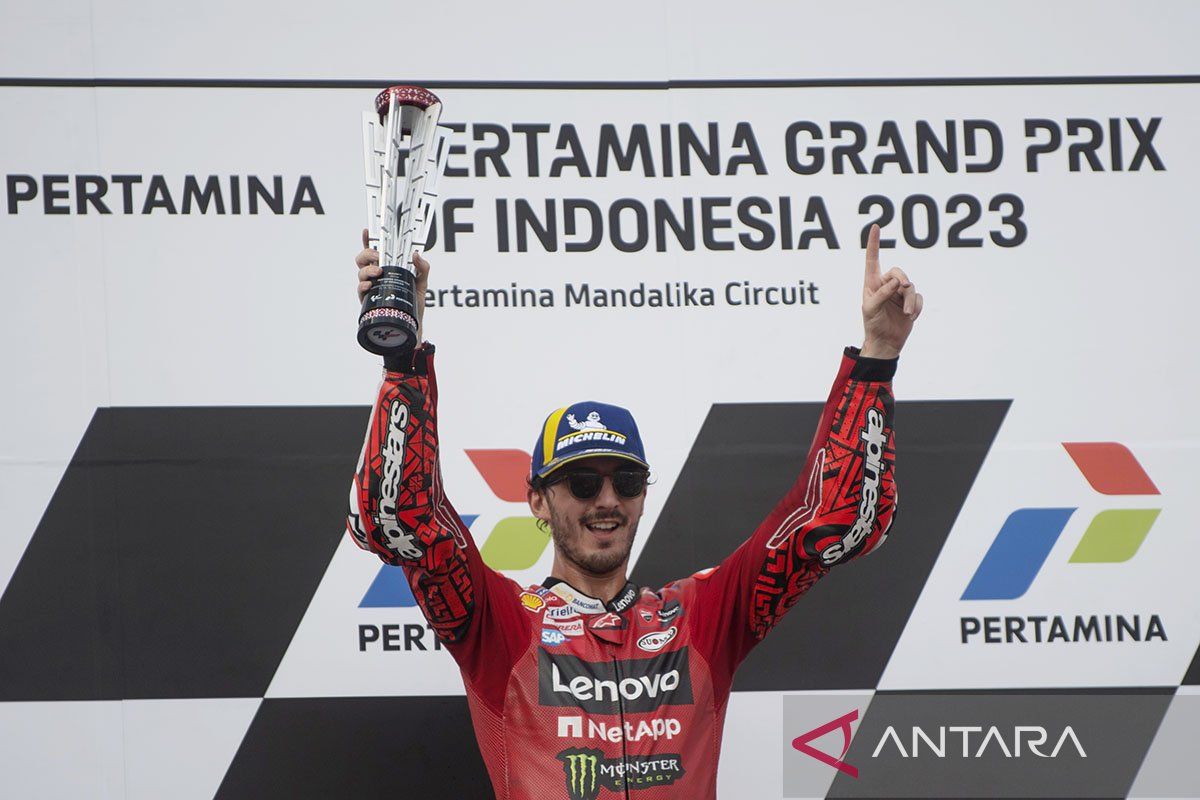 Bagnaia kembali ke puncak setelah menangi MotoGP Indonesia