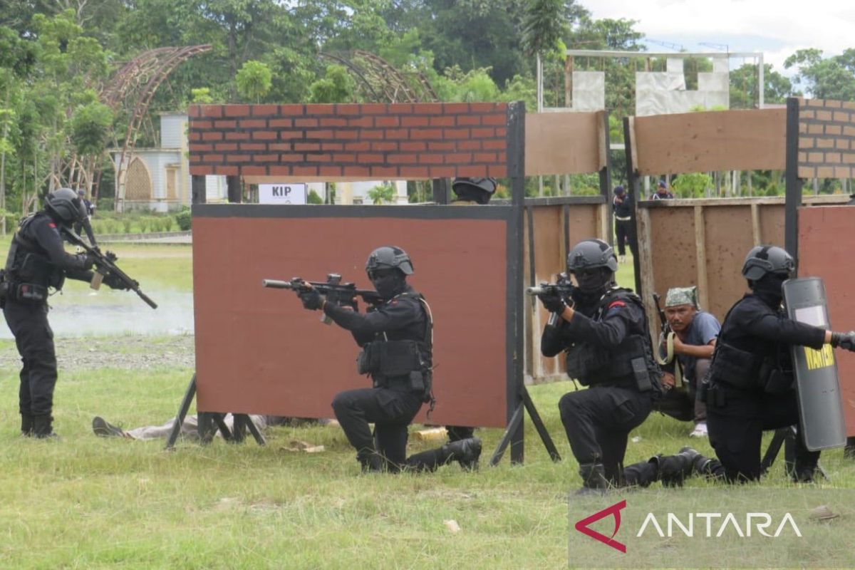 Polres Nagan Raya Aceh gelar simulasi pengamanan Pemilu serentak