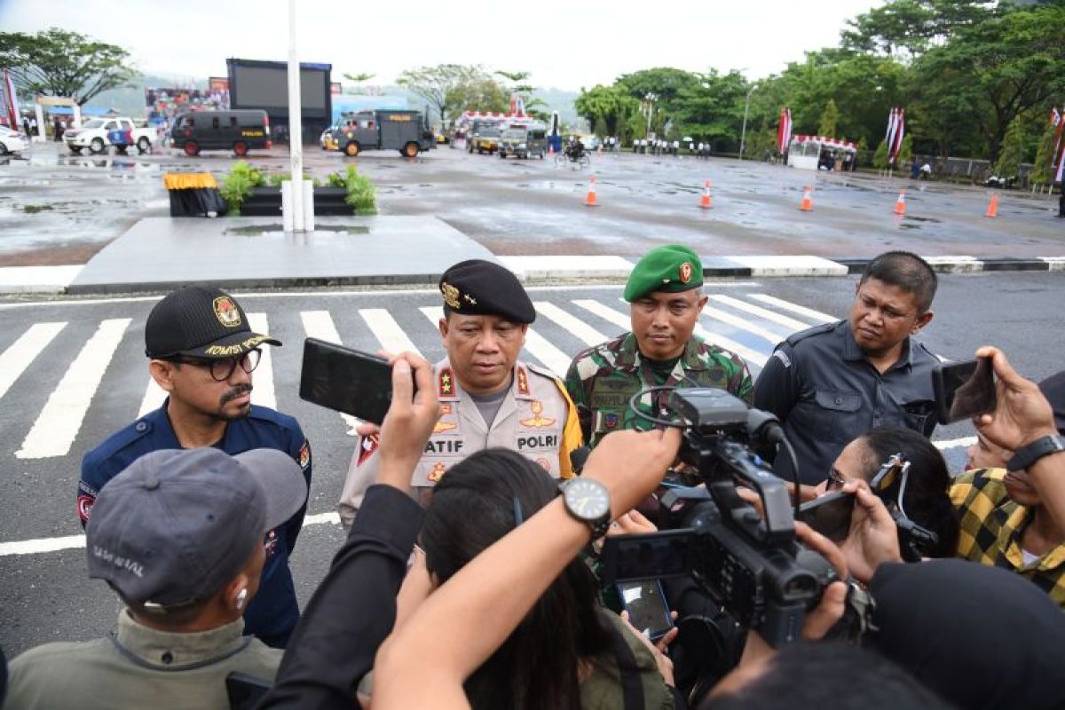 Polda Maluku gelar pasukan operasi Mantap Brata amankan Pemilu 2024
