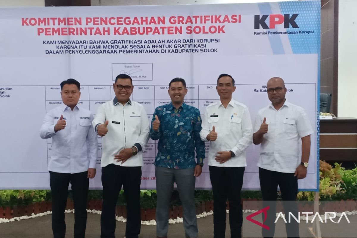 Indeks penilaian integritas Kabupaten Solok 2023 terbaik di Sumatera Barat