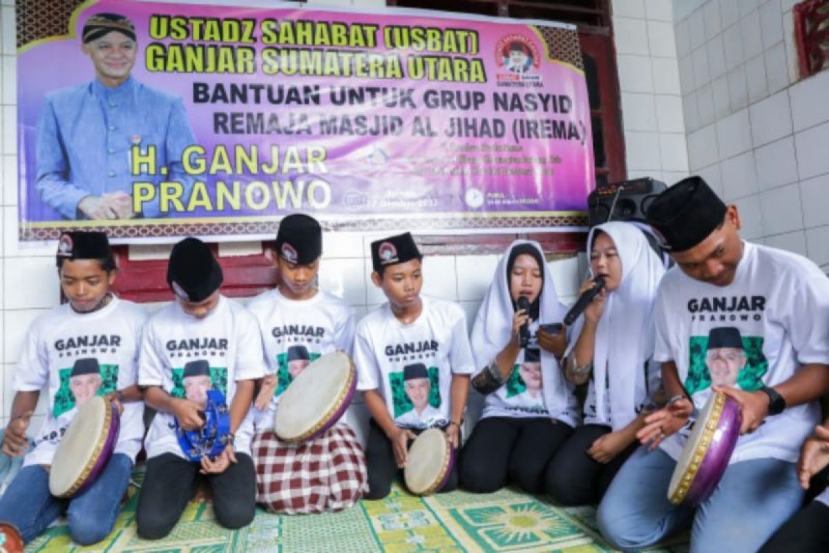 Remaja masjid di Deli Serdang latihan nasyid setelah dapat bantuan Ustaz Sahabat Ganjar