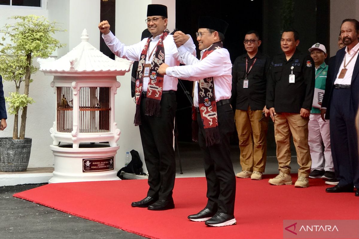 Anies-Muhaimin tiba di KPU daftarkan diri di Pilpres 2024