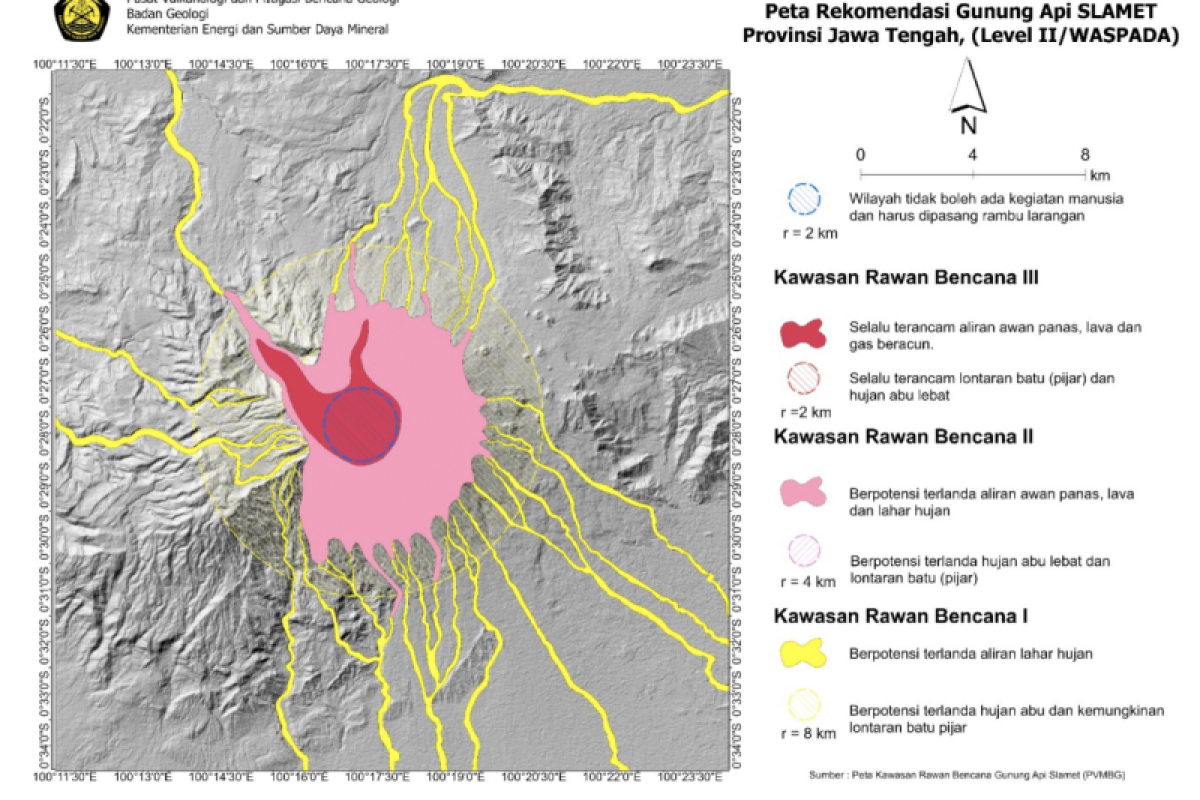 PVMBG rekam 2.096 kali gempa embusan di Gunung Slamet