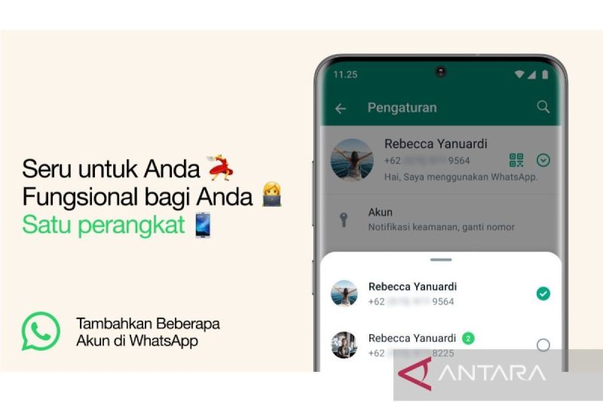 WhatsApp luncurkan kemampuan dua akun dalam satu ponsel