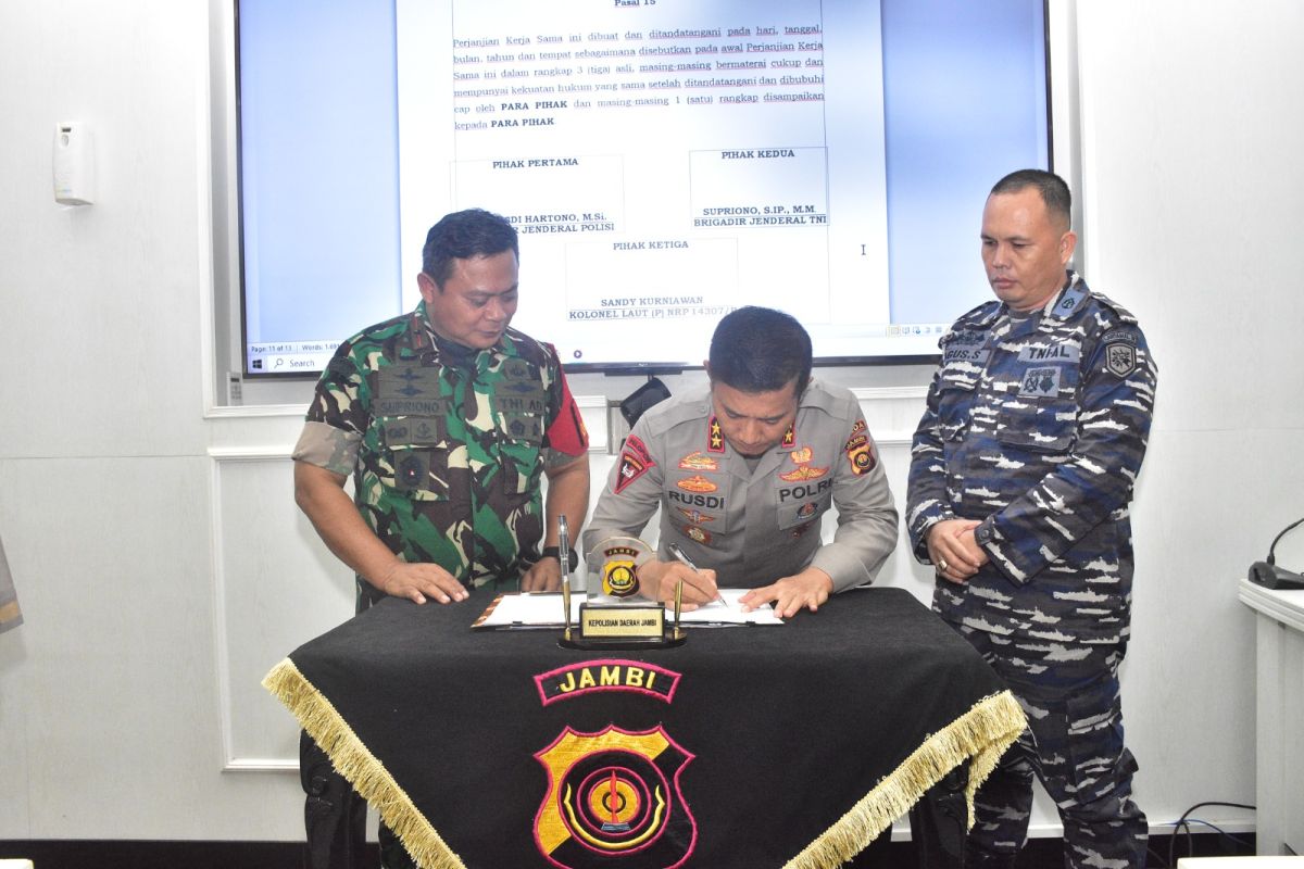 Polda Jambi gandeng Korem Gapu dan TNI AL Palembang perkuat pengamanan kamtibmas
