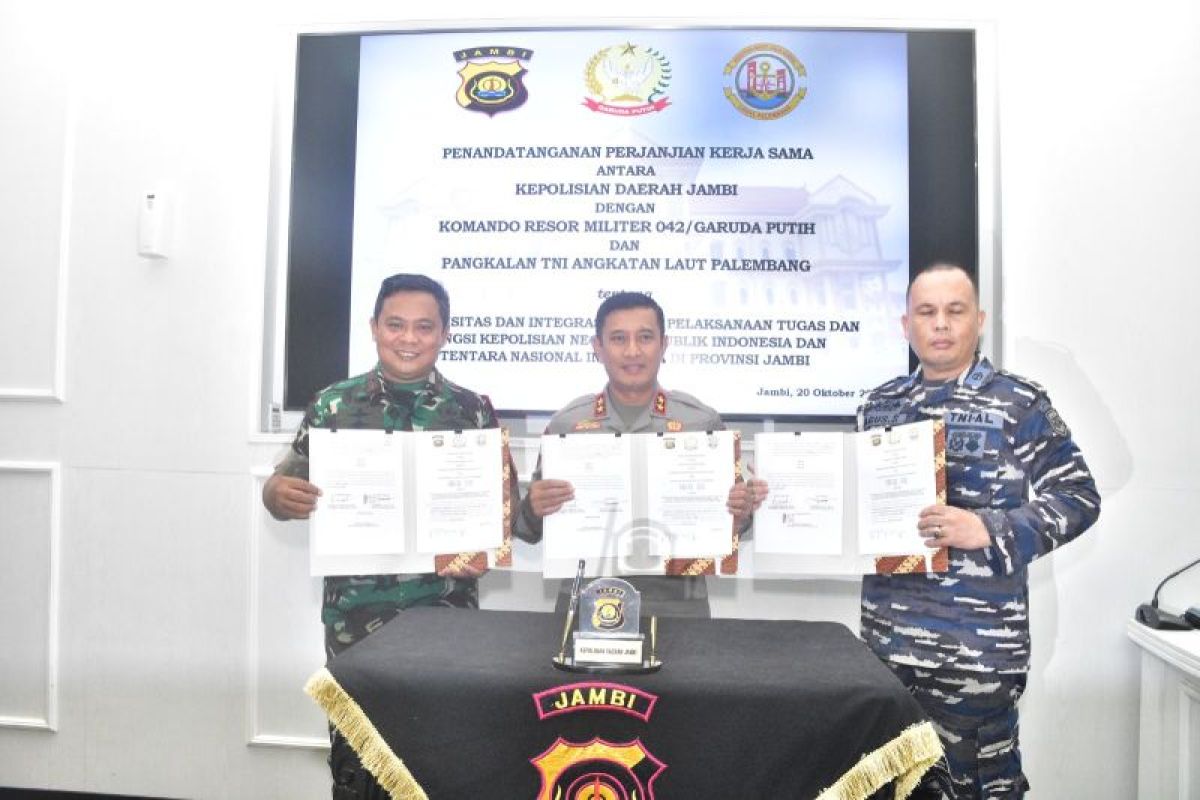Polda Jambi-TNI AL Palembang perkuat pengamanan kamtibmas