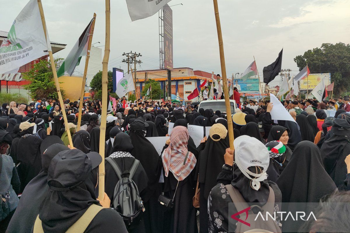 Ratusan warga Bengkulu gelar aksi damai bela Palestina