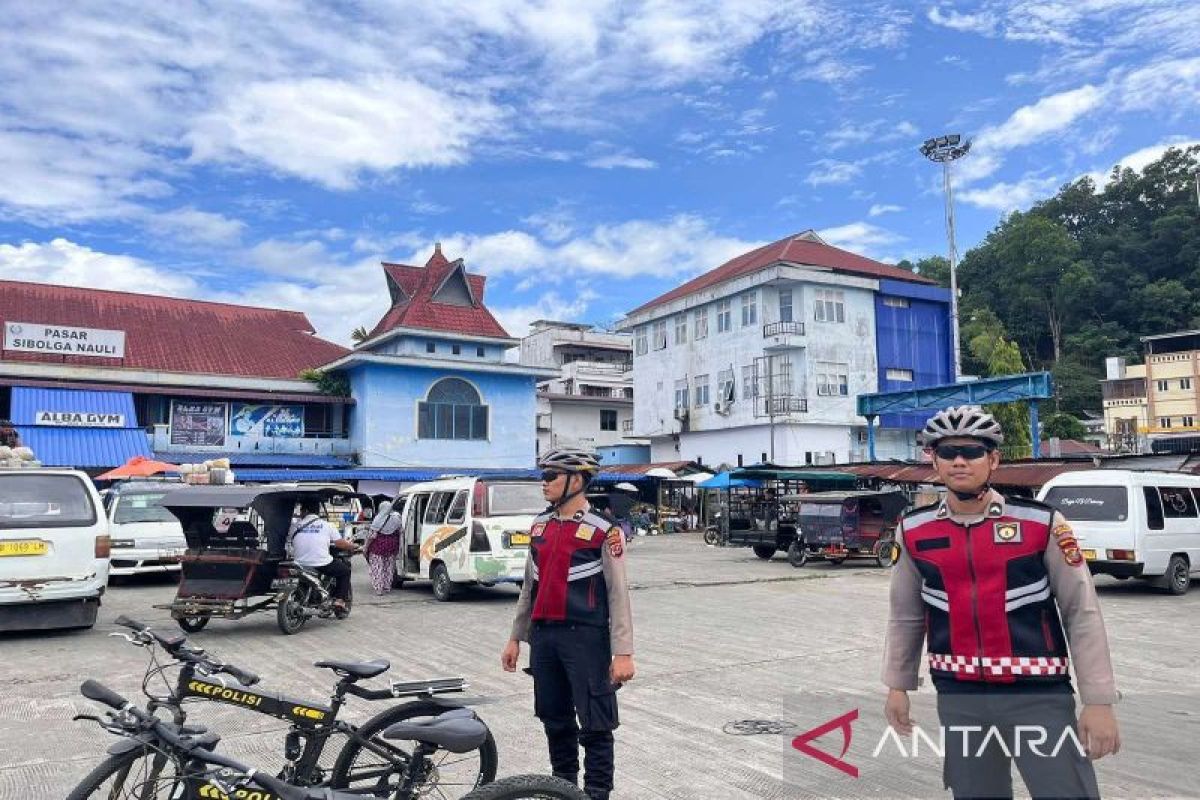 Samapta Polres gelar patroli bersepeda pastikan Kota Sibolga aman