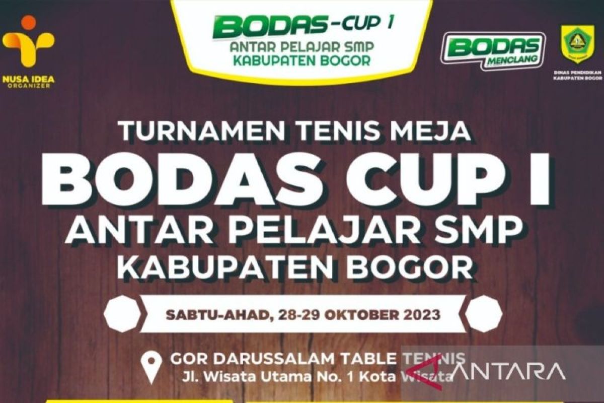 Turnamen Tenis Meja Bodas Cup antar pelajar SMP segera digelar di Bogor