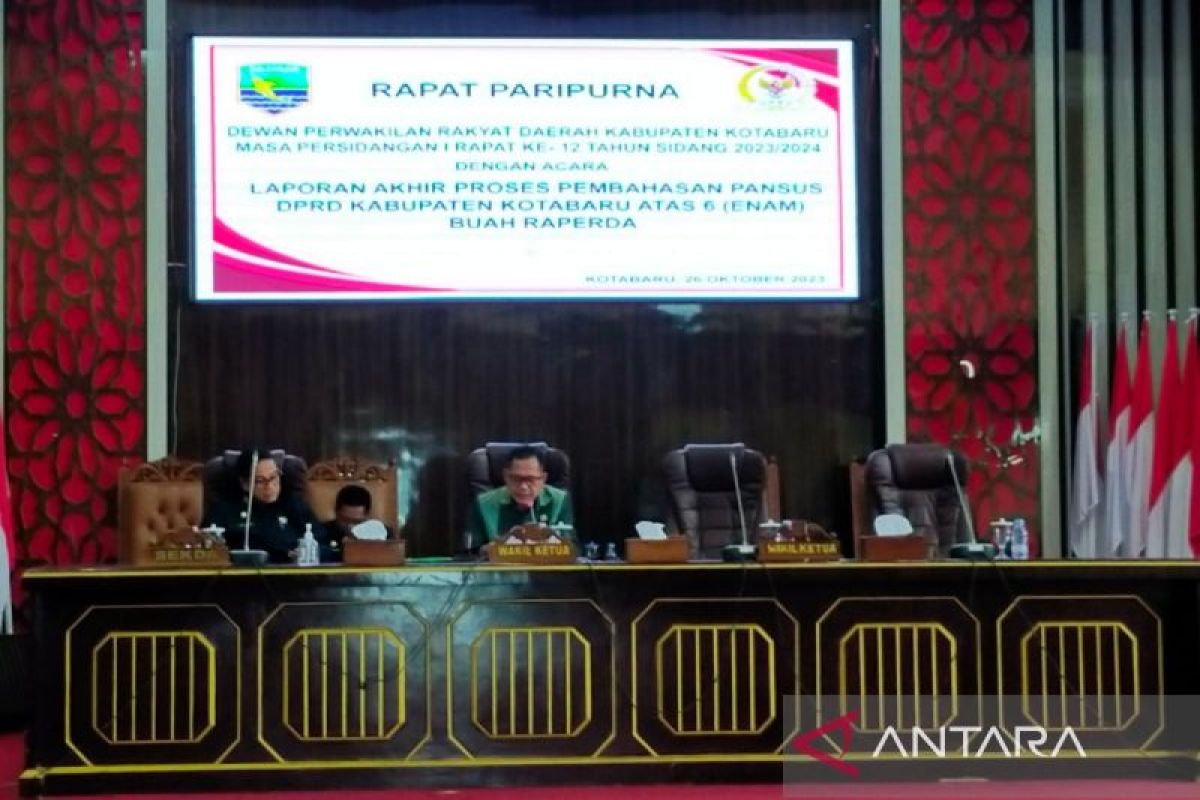 DPRD Kotabaru paripurnakan enam Raperda