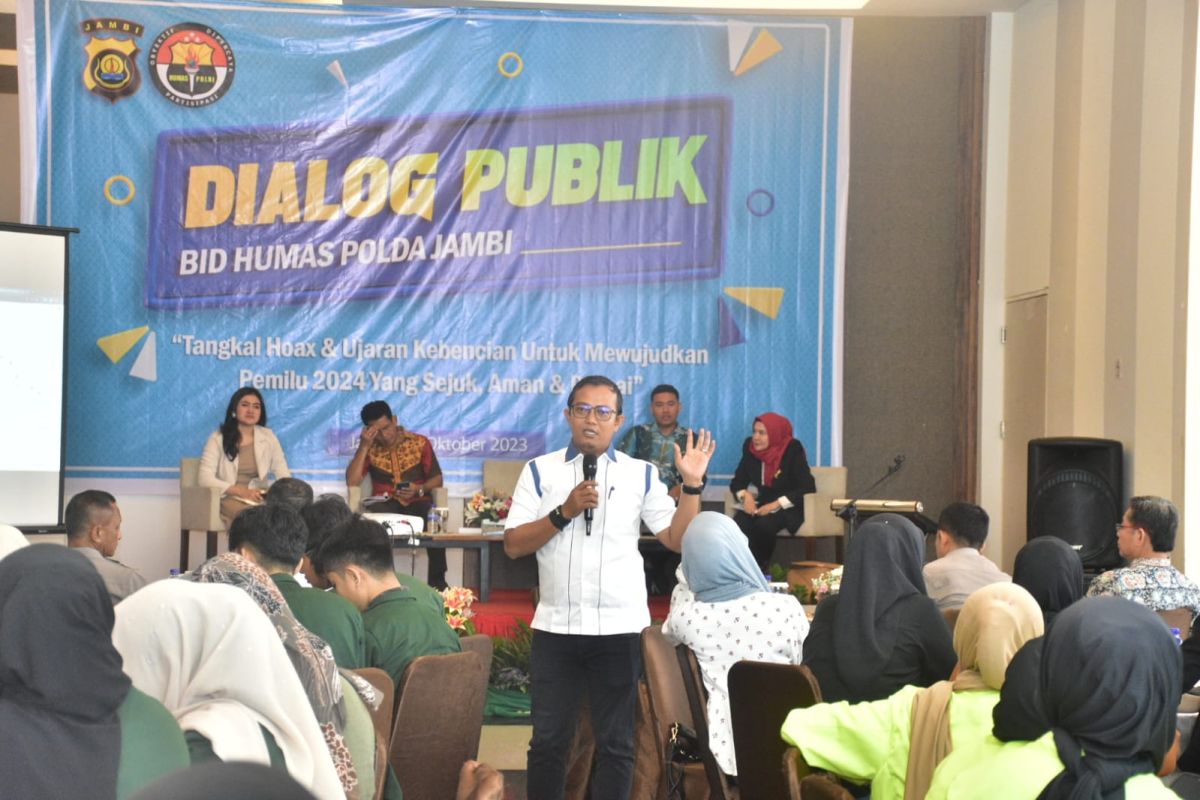 Humas Polda Jambi ajak mahasiswa tangkal berita bohong wujudkan pemilu damai