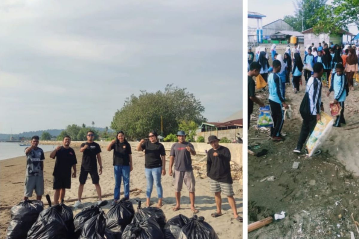 Peringati Sumpah Pemuda, komunitas peduli lingkungan Halteng  lakukan aksi bersih sampah